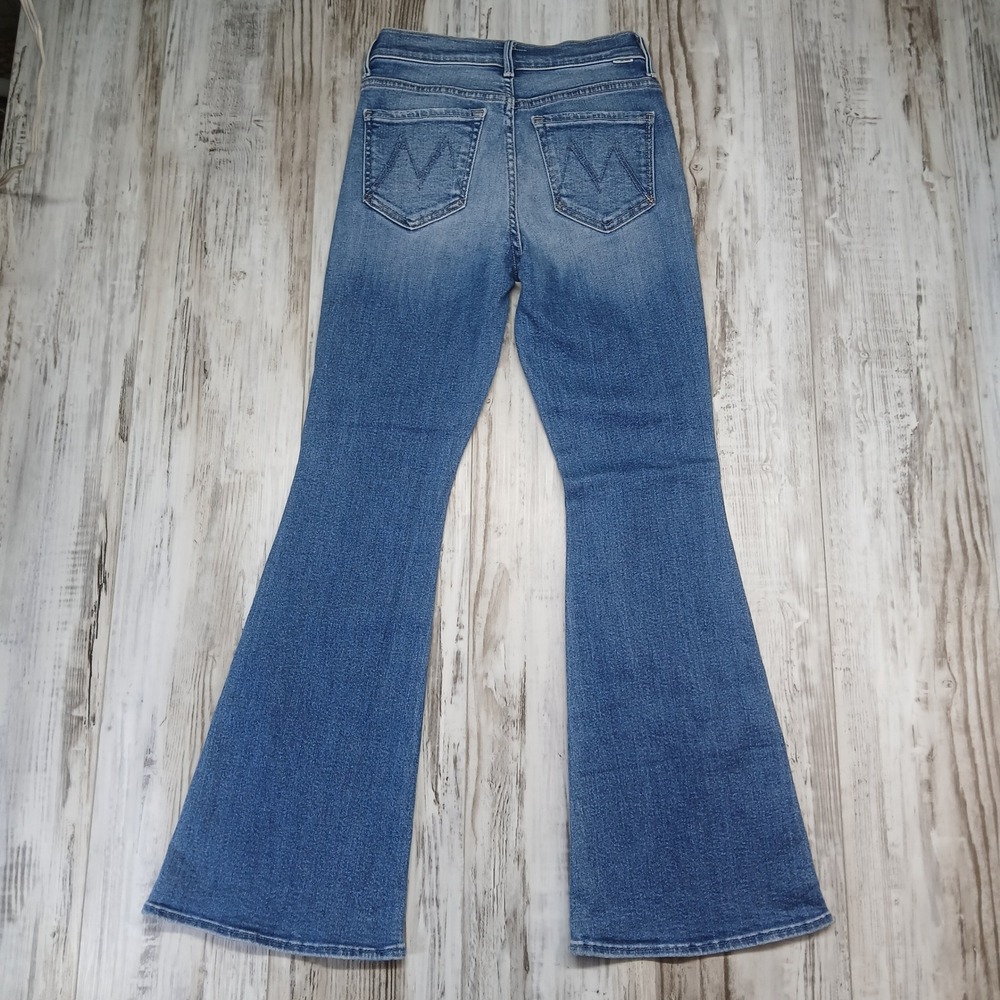 Mother Lil Weekender High Rise Flare Jeans Layover Blue P585-1008 Size 24 - Picture 9 of 13